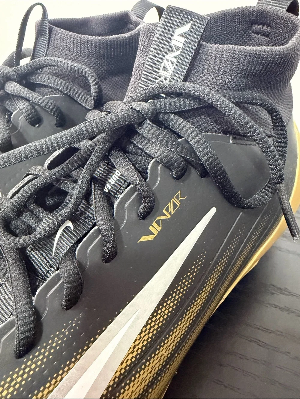 Nike Black, Gold & White Men's Vapor Soccer Cleats